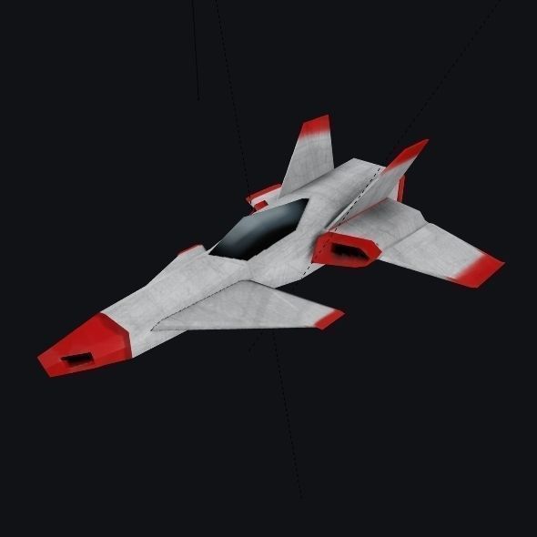 Lowpoly spaceship concept Low-poly 3D model_7