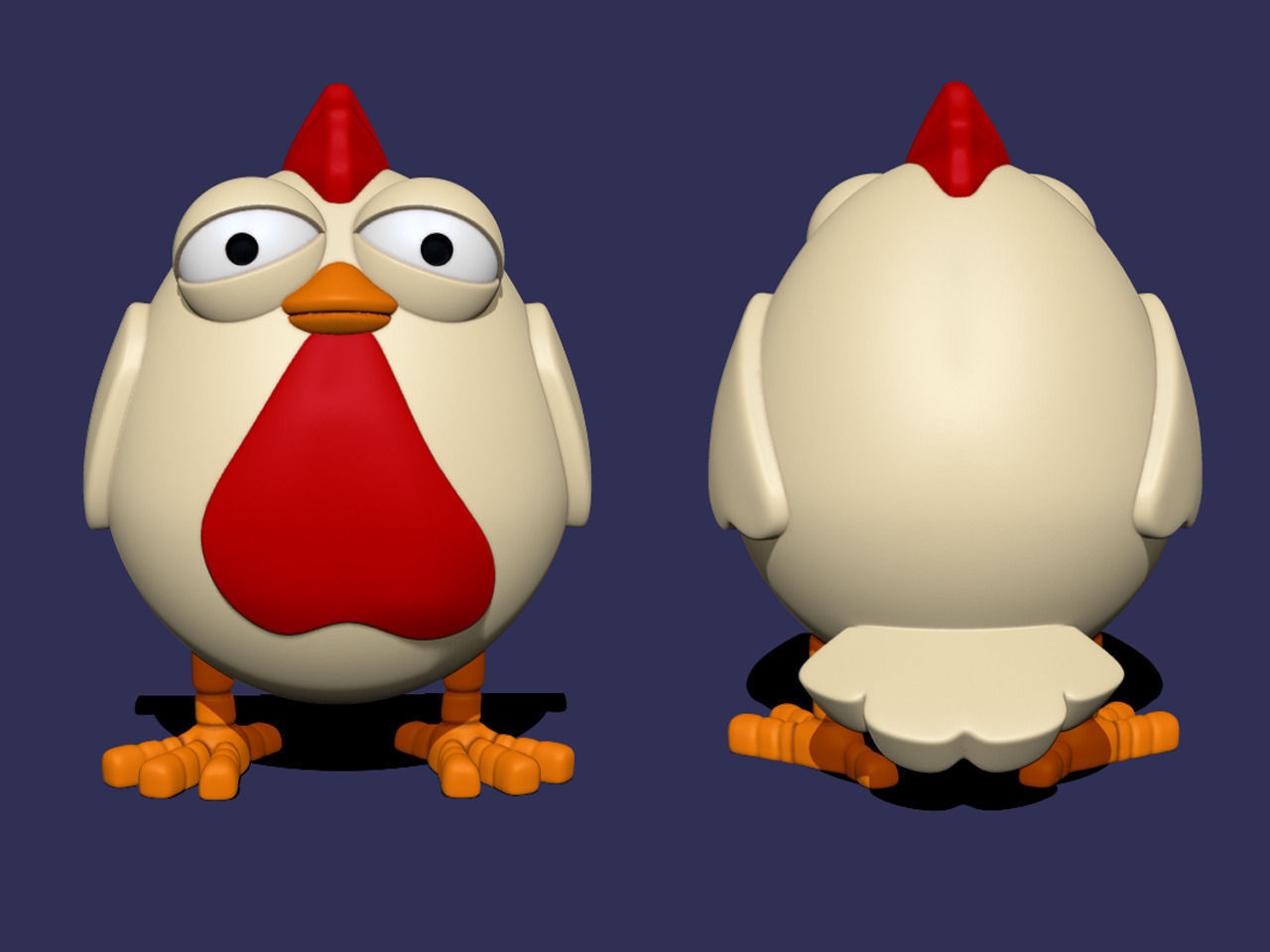 Lazy Chicken Free 3D print model_1