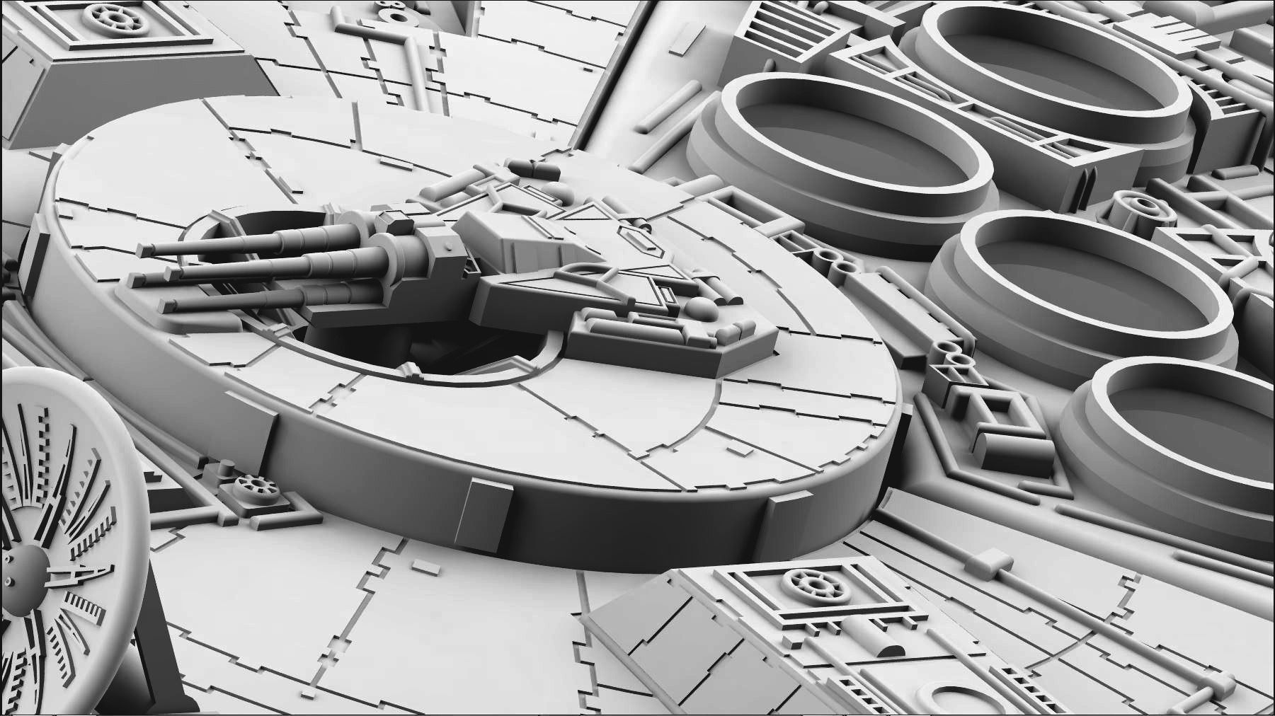 Millennium Falcon 3D Model 3D printable STL SLDPRT SLDASM ...