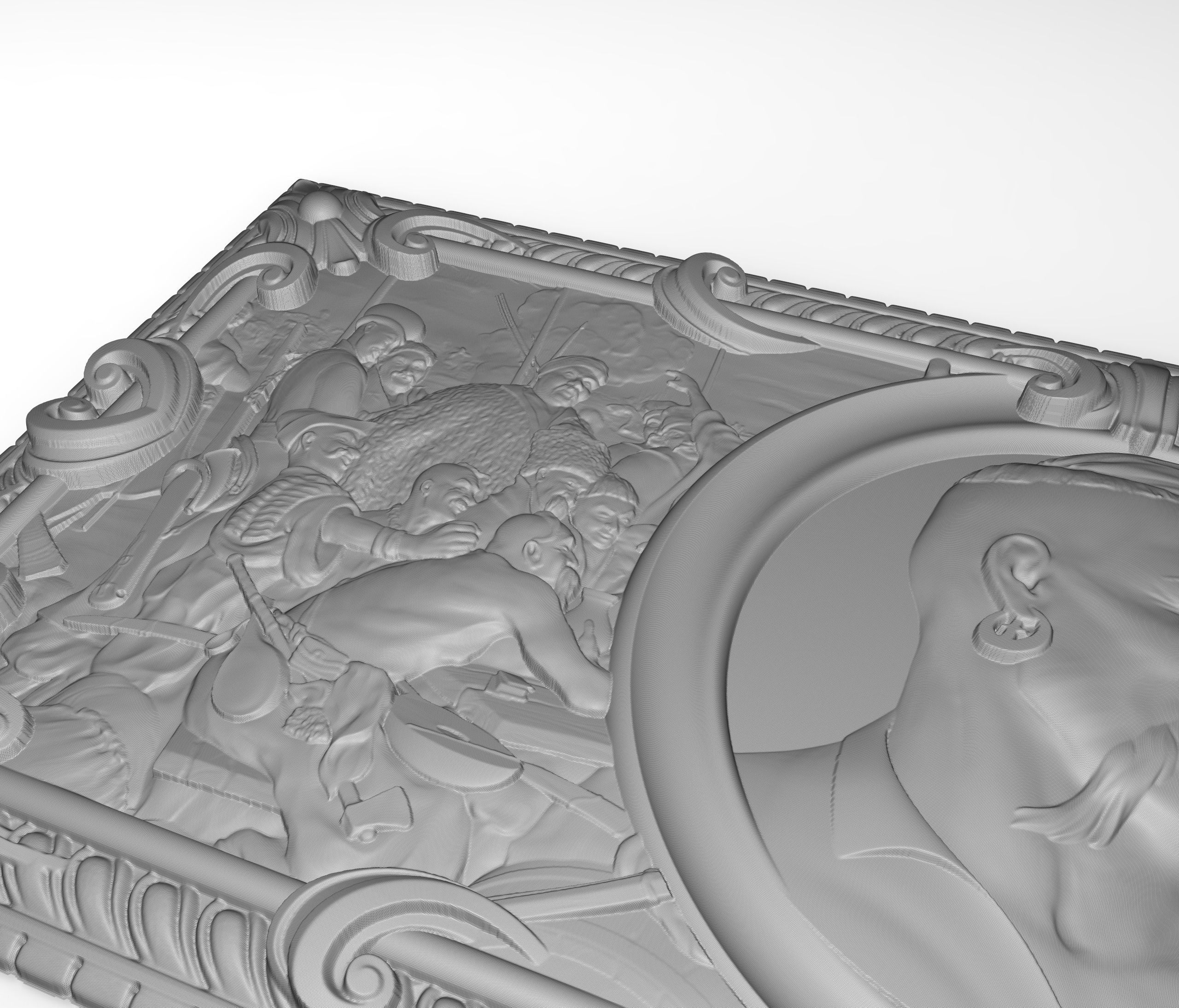 Otaman Ivan Sirko and cossacks are drafting a manifesto bas reli 3D print model_5