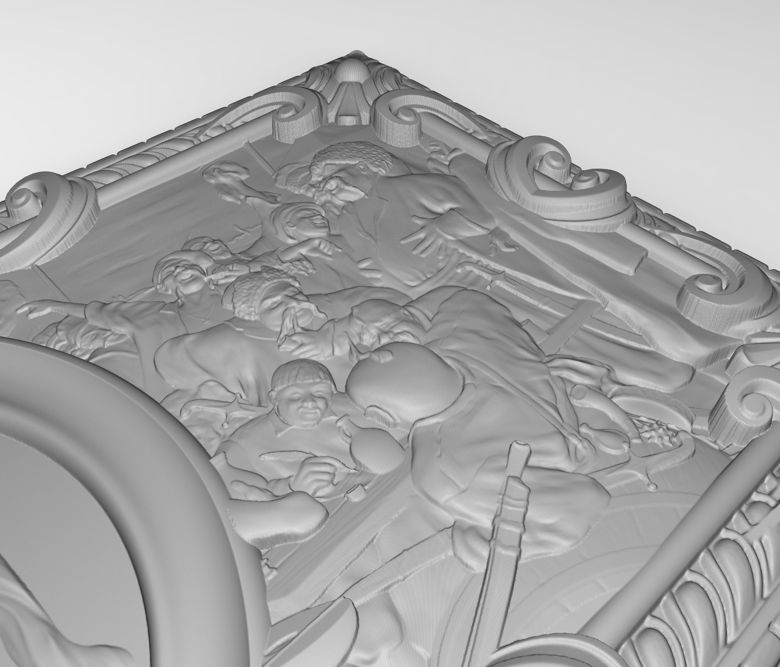 Otaman Ivan Sirko and cossacks are drafting a manifesto bas reli 3D print model_6