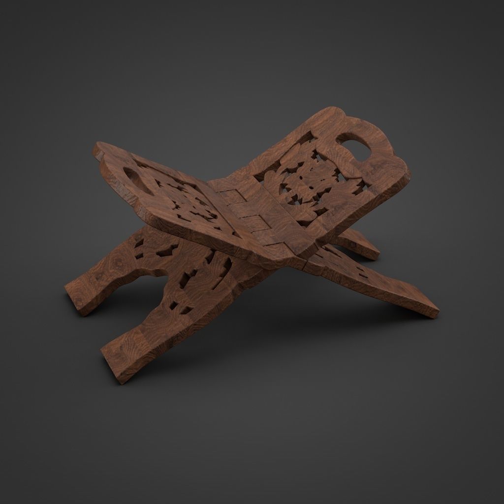 Holy Book Reading Table  with Extra LowPoly version Low-poly 3D model_1