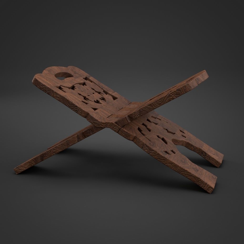 Holy Book Reading Table  with Extra LowPoly version Low-poly 3D model_5