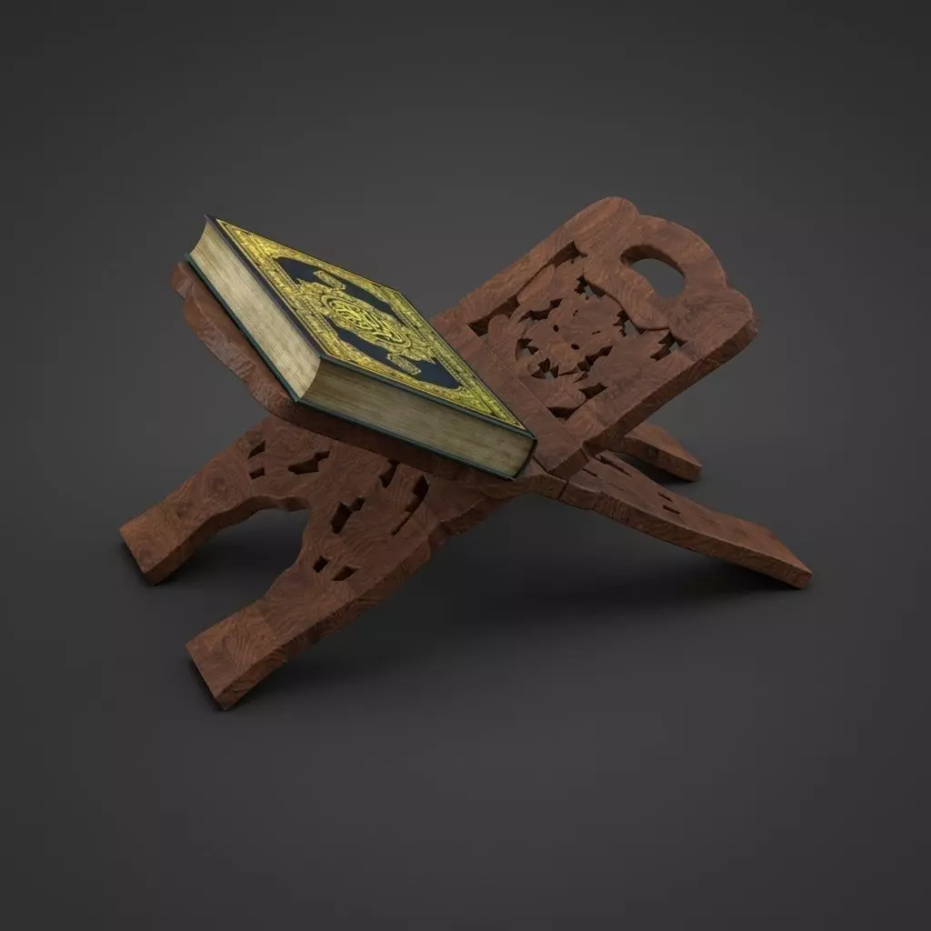 Holy Book Reading Table  with Extra LowPoly version Low-poly 3D model_0