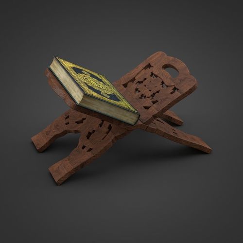 Holy Book Reading Table  with Extra LowPoly version Low-poly 3D model
