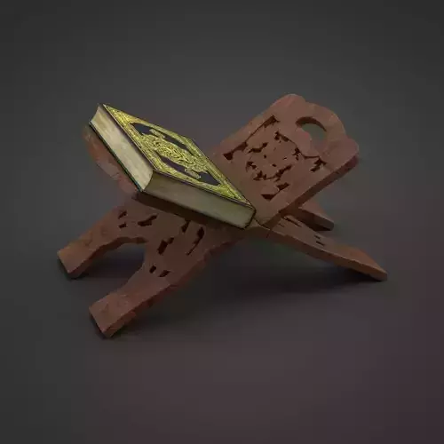 Holy Book Reading Table  with Extra LowPoly version Low-poly 3D model
