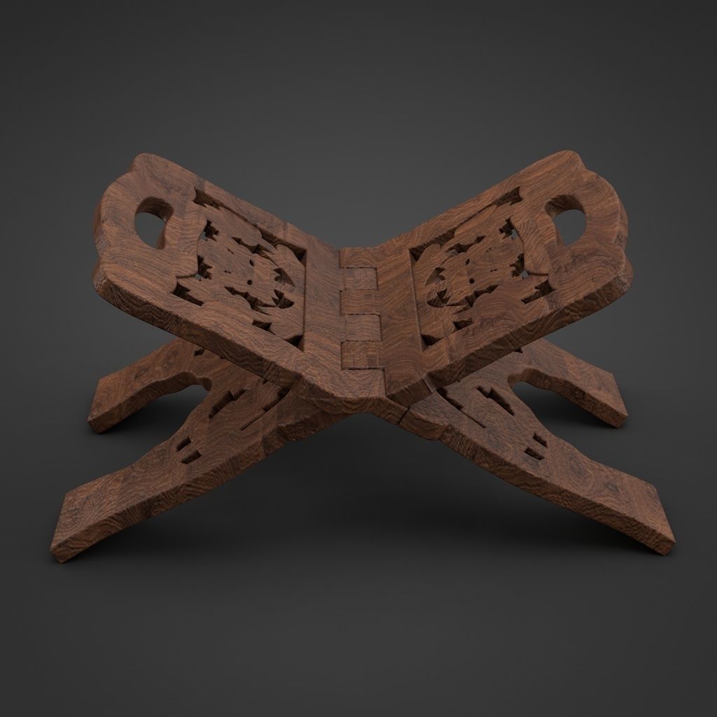 Holy Book Reading Table  with Extra LowPoly version Low-poly 3D model_3