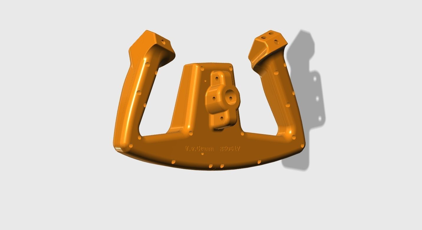 Editable Cessna 172 Yoke for flight simulator 3D print model_4