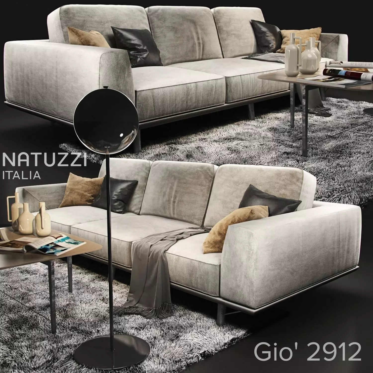 Sofa natuzzi Gio 2912 3D model_0