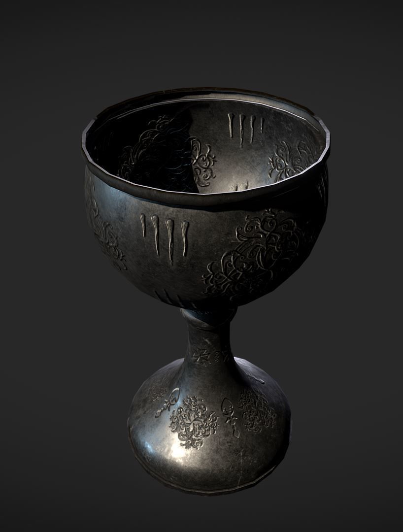 PBR Chalice Medieval Low-poly 3D model_3