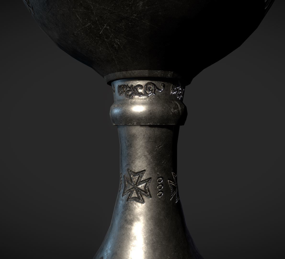 PBR Chalice Medieval Low-poly 3D model_4