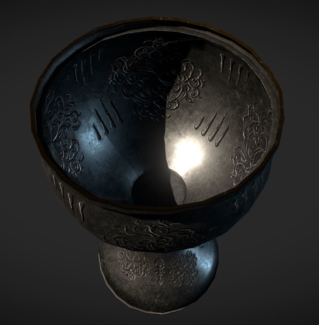 PBR Chalice Medieval Low-poly 3D model_2