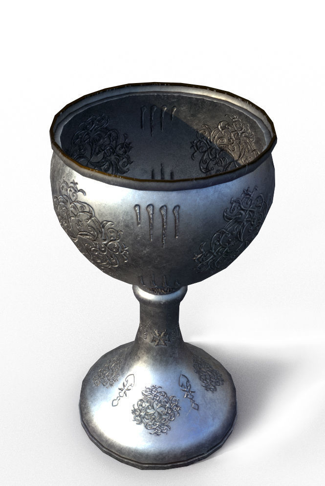 PBR Chalice Medieval Low-poly 3D model_8