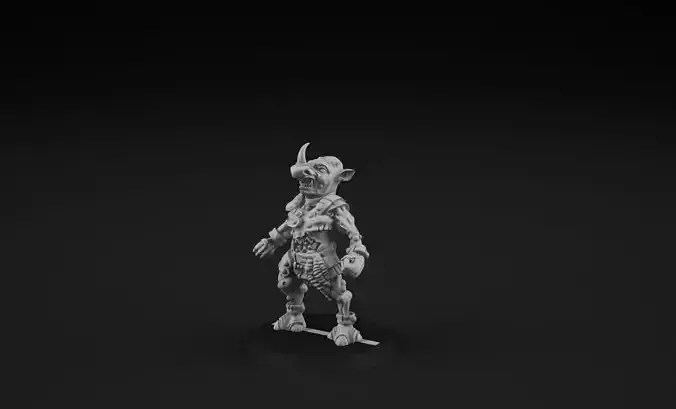 Rhino 2 dwarven demon miniature
