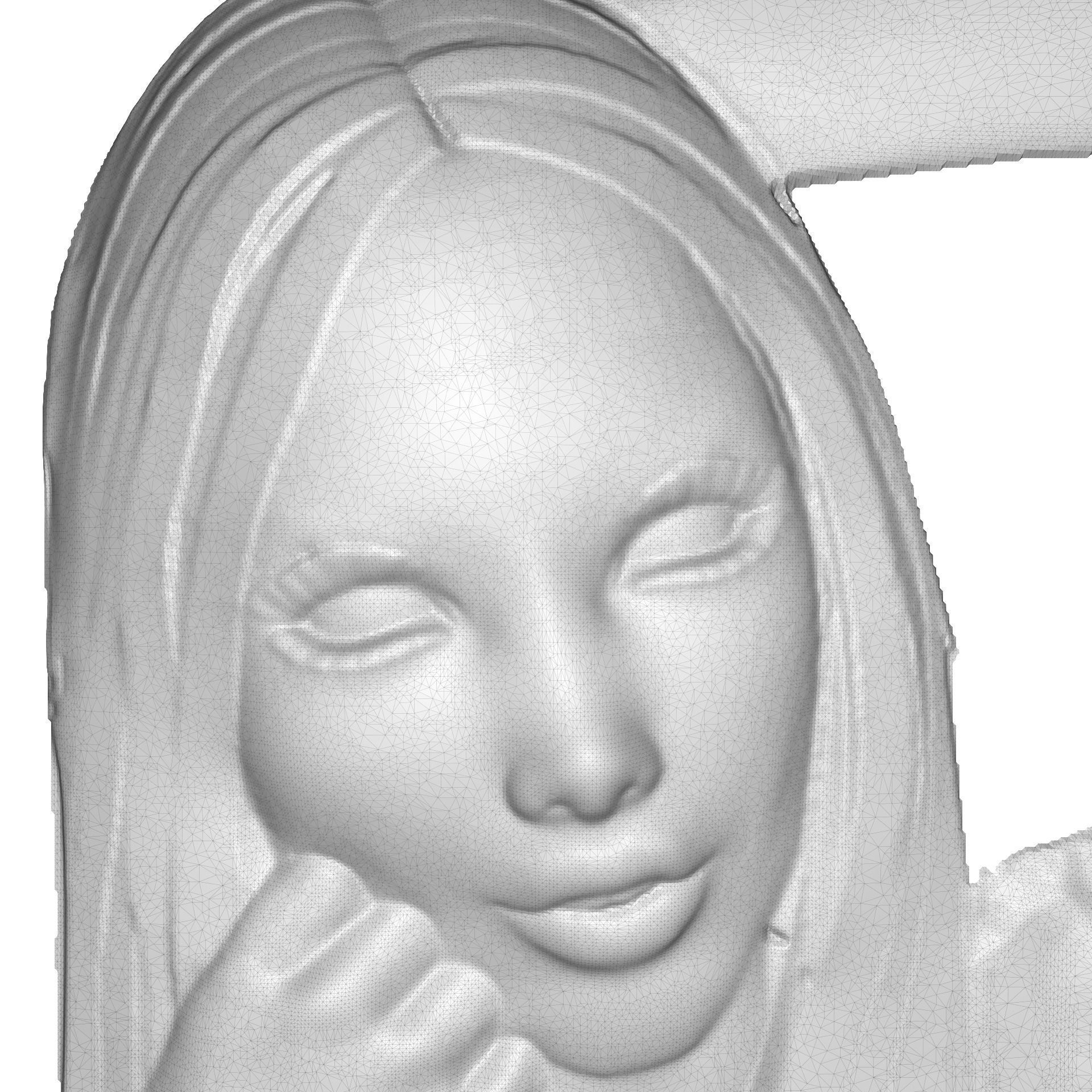 Pretty girl Bas relief 3D print model_4