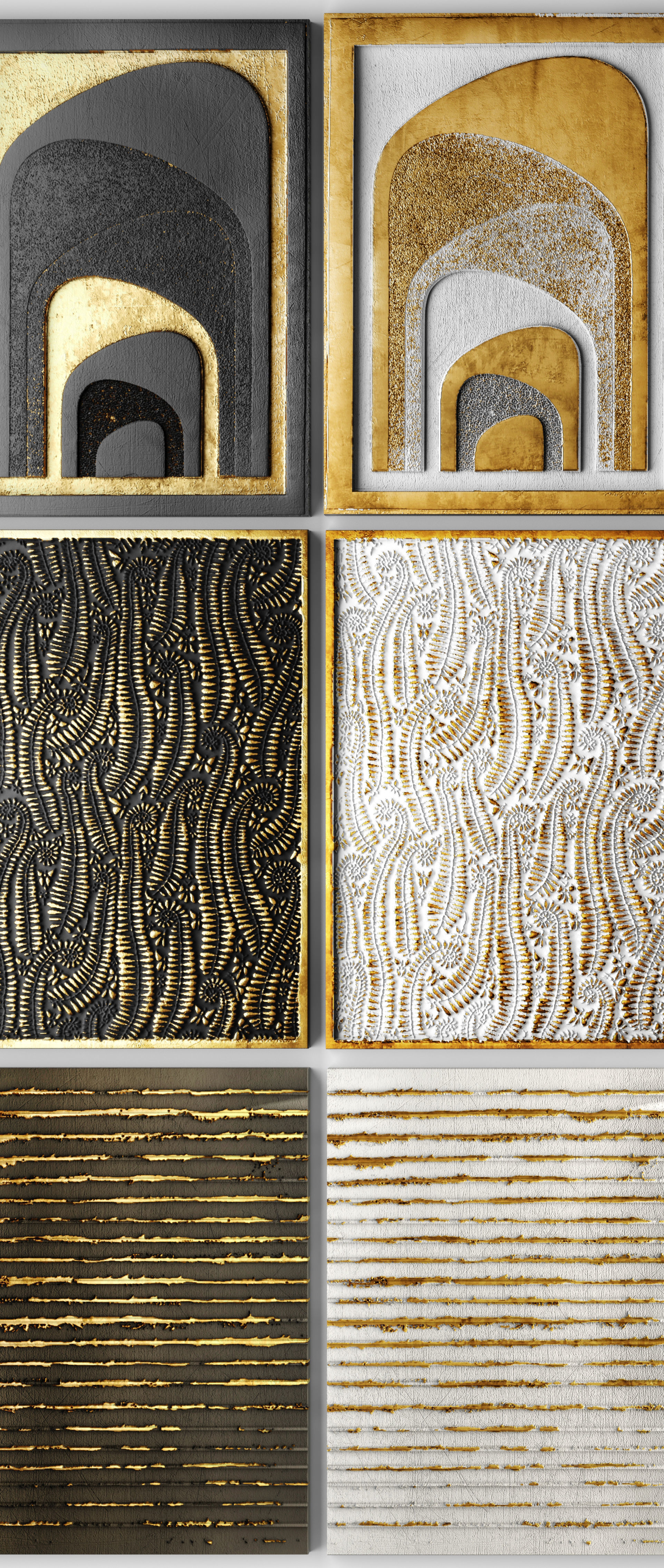 collection of gold-plated paintings 3D model_1