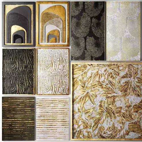collection of gold-plated paintings