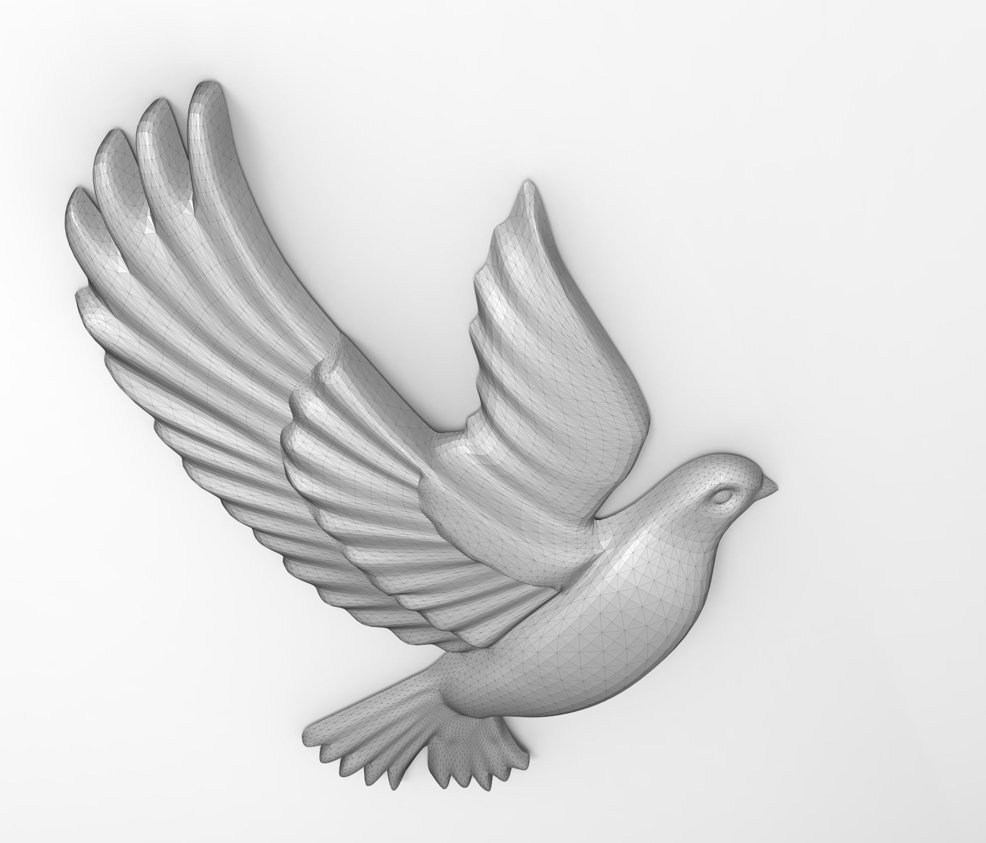 Dove base relief 3D print model_0
