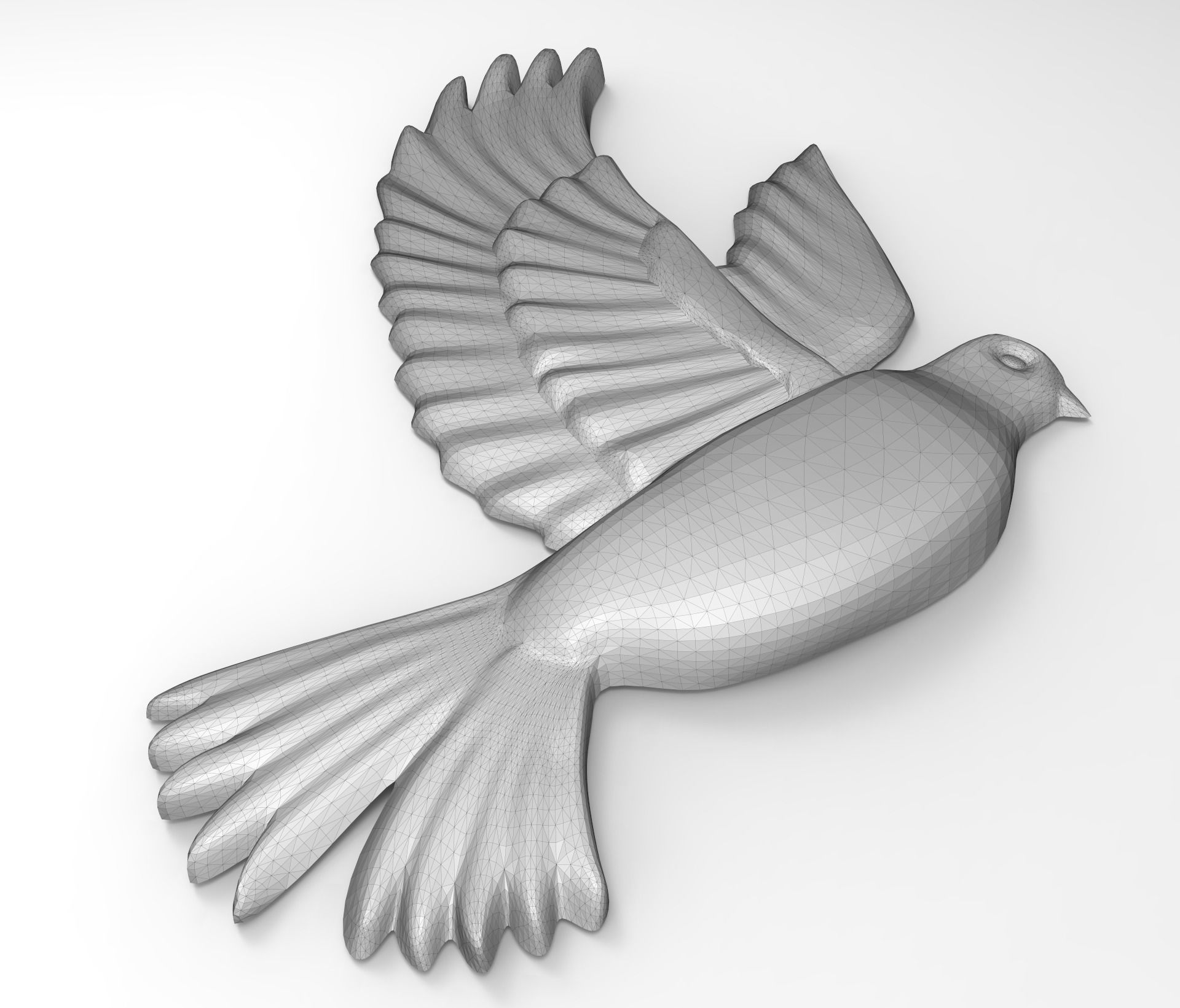 Dove base relief 3D print model_1