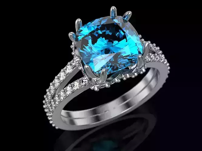 Ring with london topaz