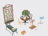 3D model Low Poly Garden Tea Party Set - 21 Assets VR / AR / low-poly ...