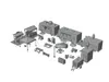 3D model Low Poly Food Truck Park Set - 21 Assets VR / AR / low-poly ...