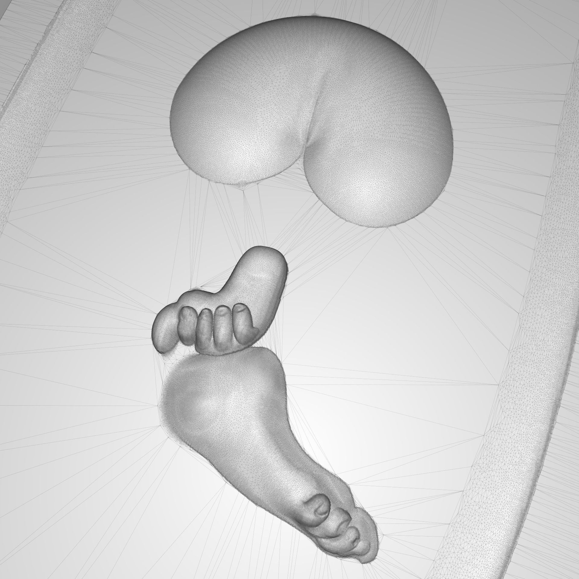 Beautiful lady takes a bath Bas relief 3D print model_9