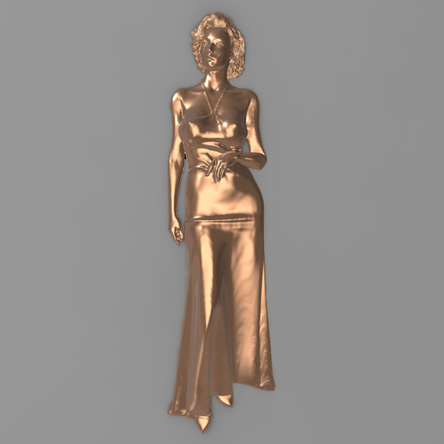 Beautiful woman Bas relief for CNC 3D print model