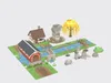 3D model Low Poly Old Stone Bridge Crossing Set - 20 Assets VR / AR ...