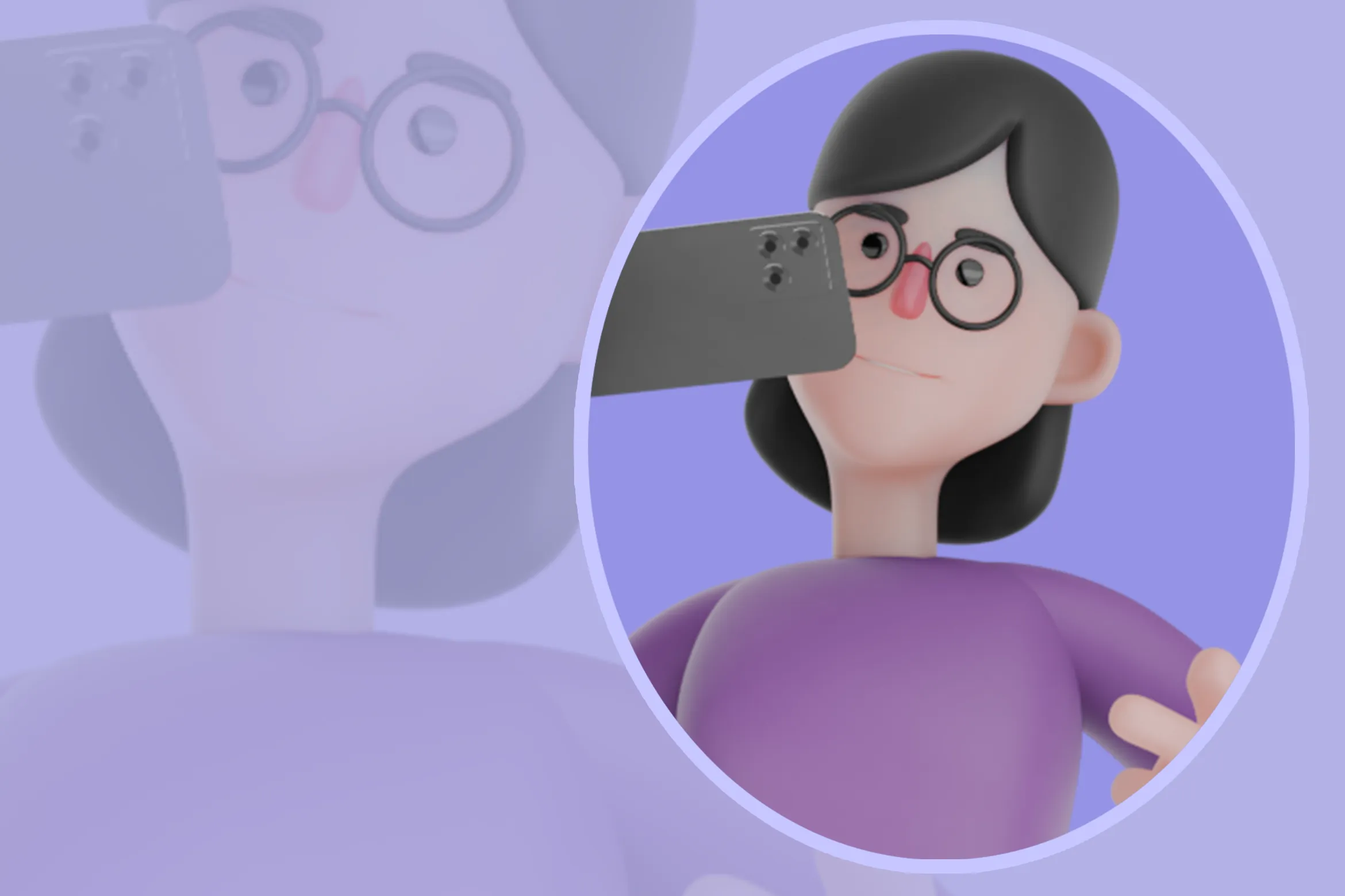 Stylized 3D Female Dancer Filming - Cartoon Woman Phone 3D model | CGTrader