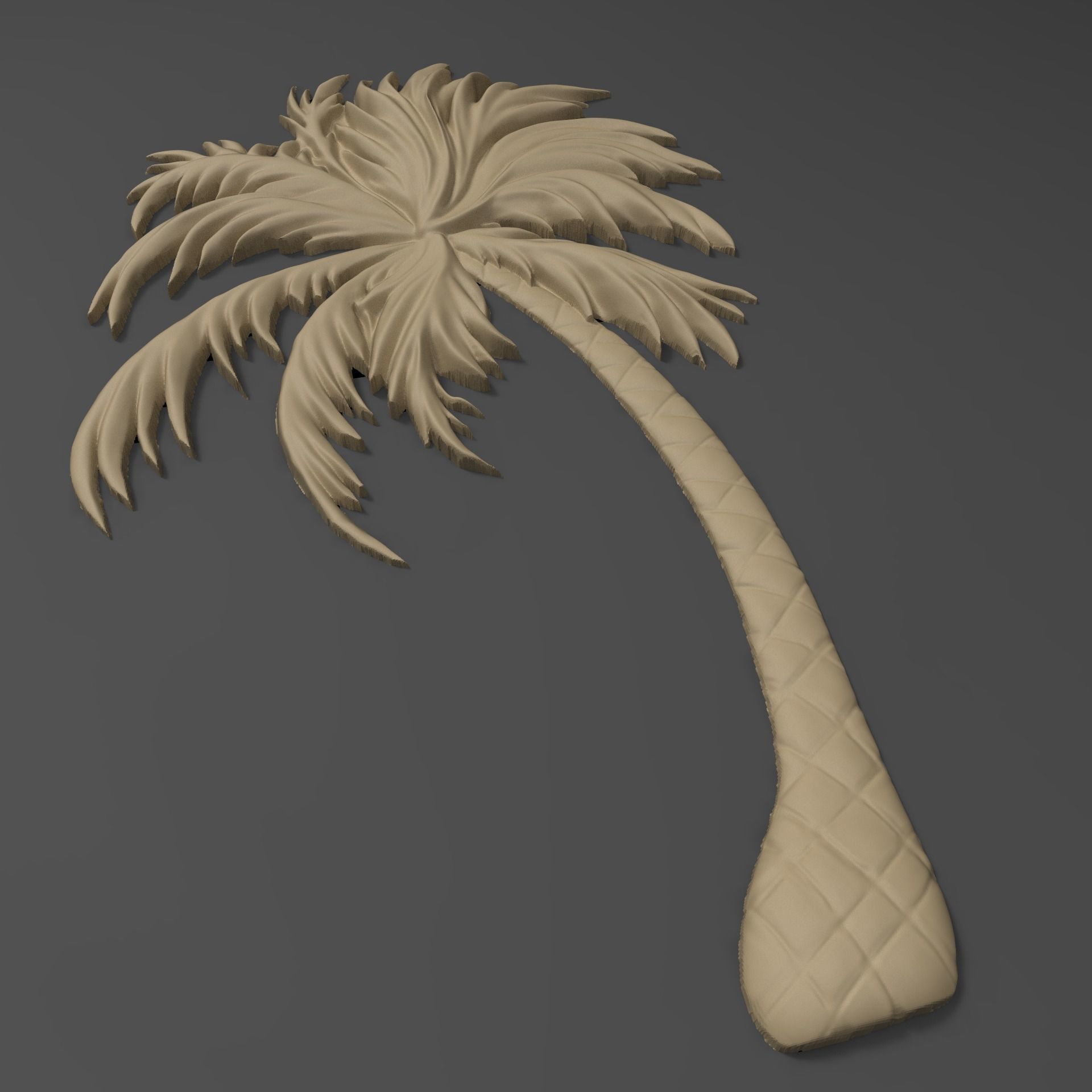 Palm tree bas relief bas relief for CNC 3D print model_1