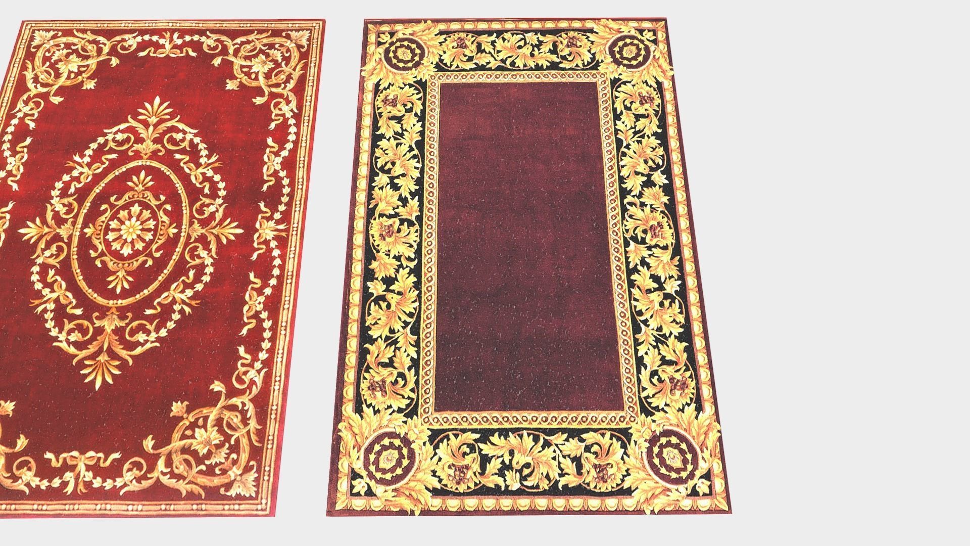 Low poly game ready carpet and rug collection Low-poly 3D model_4