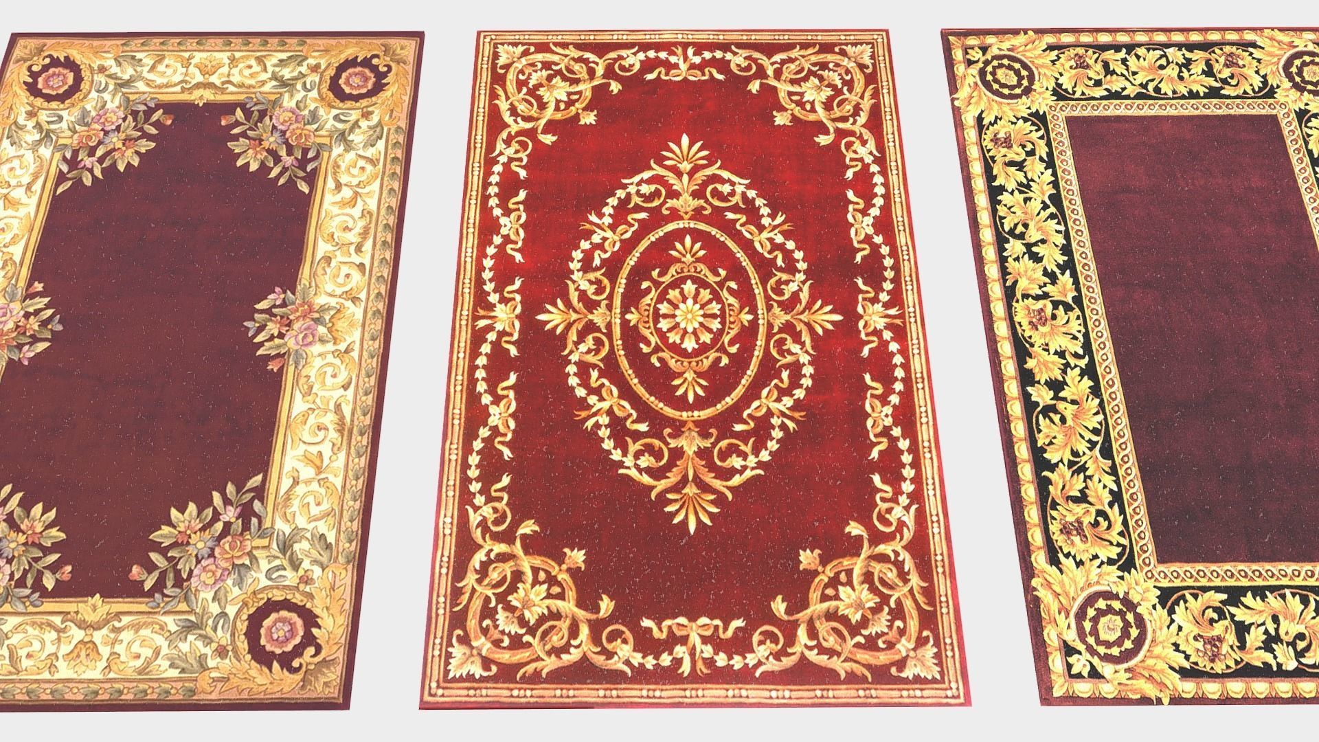 Low poly game ready carpet and rug collection Low-poly 3D model_3