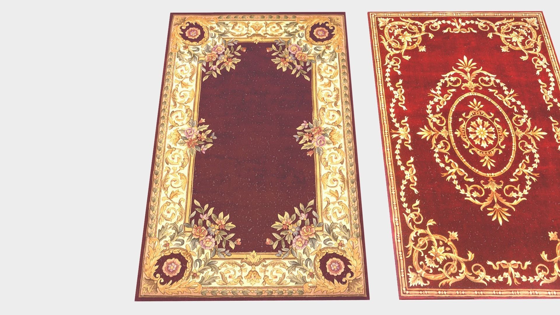 Low poly game ready carpet and rug collection Low-poly 3D model_2