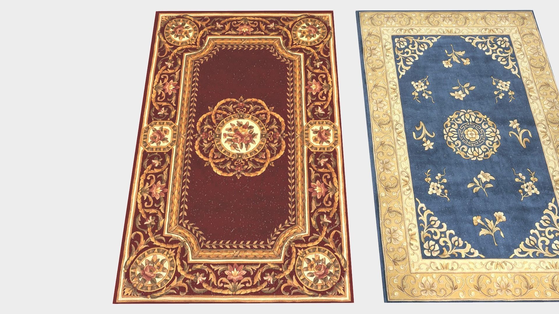 Low poly game ready carpet and rug collection Low-poly 3D model_5