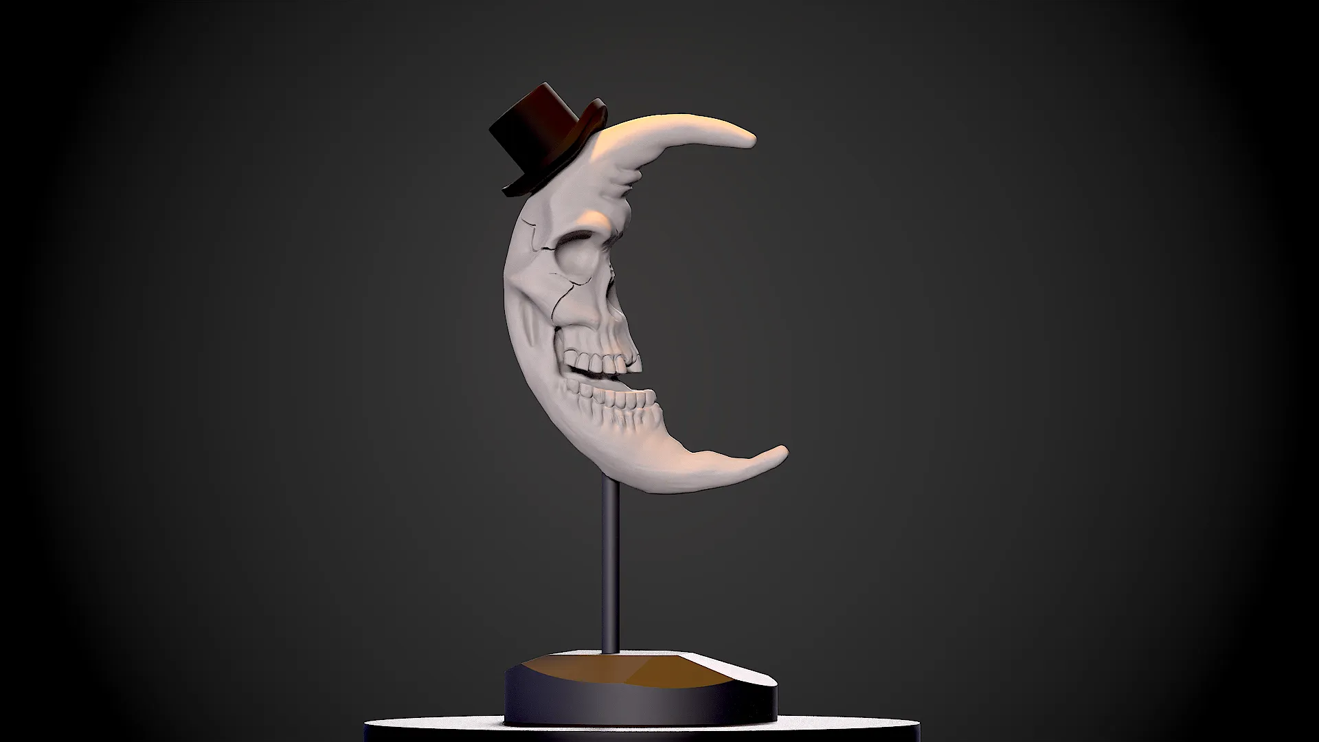 Creepy Moon with Skull Face 3D model 3D printable | CGTrader