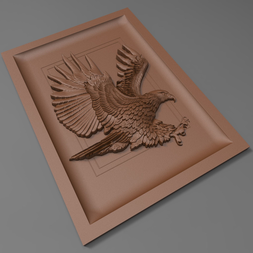 Eagle bas relief for CNC 3D print model