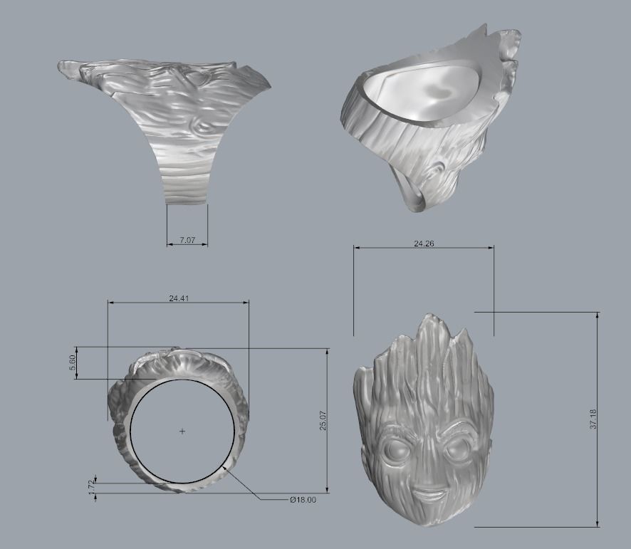 Groot Ring  Guardians of the Galaxy 3D print model_5