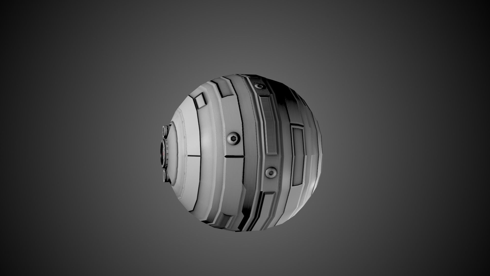 Low-Poly PBR Sphere Bot -- Game-Ready Low-poly 3D model_2