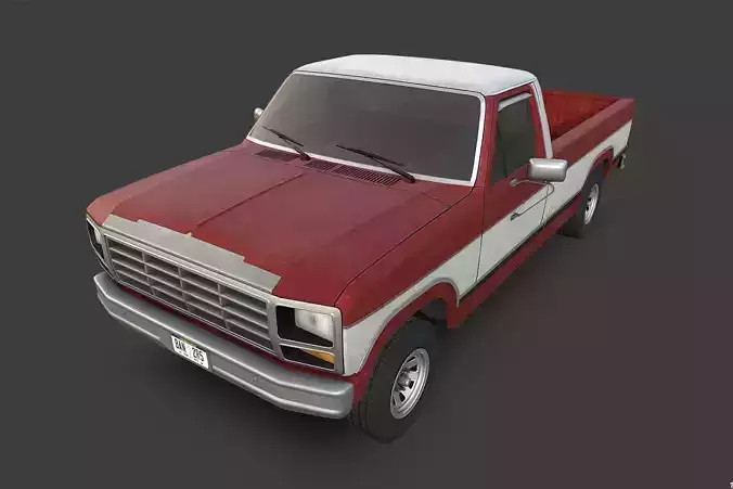 Pickup Truck Low-poly 3D model