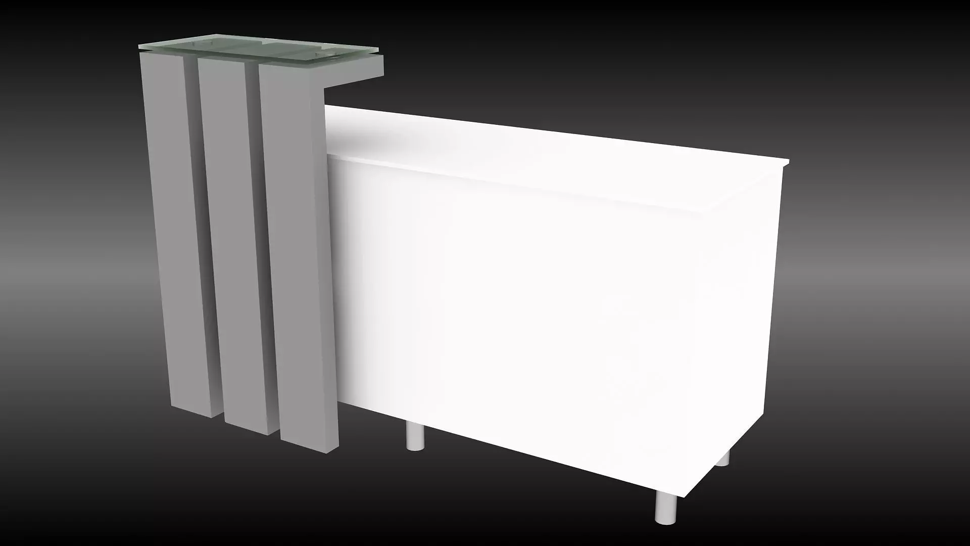 infodesk table or bar Free low-poly 3D model_0