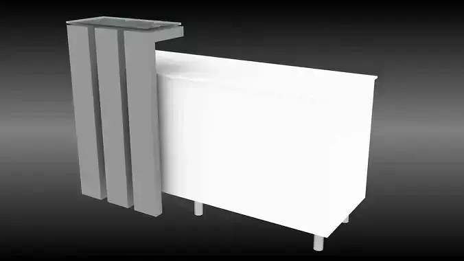 infodesk table or bar Free low-poly 3D model