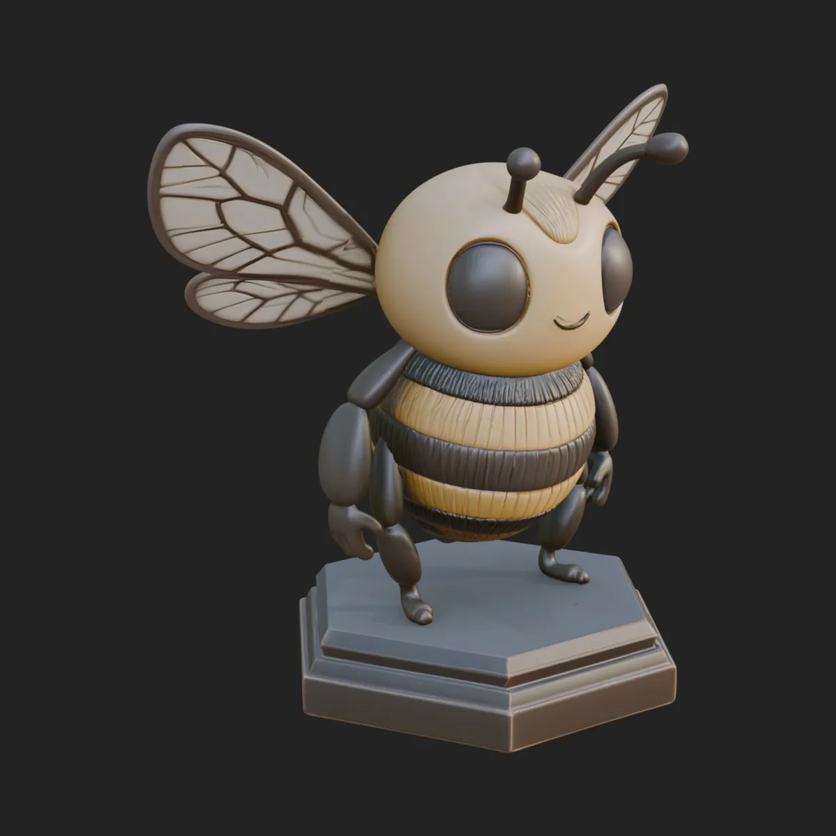Cute Cartoon Bee Statue Design 3 - 3D Print Model 3D model 3D printable ...