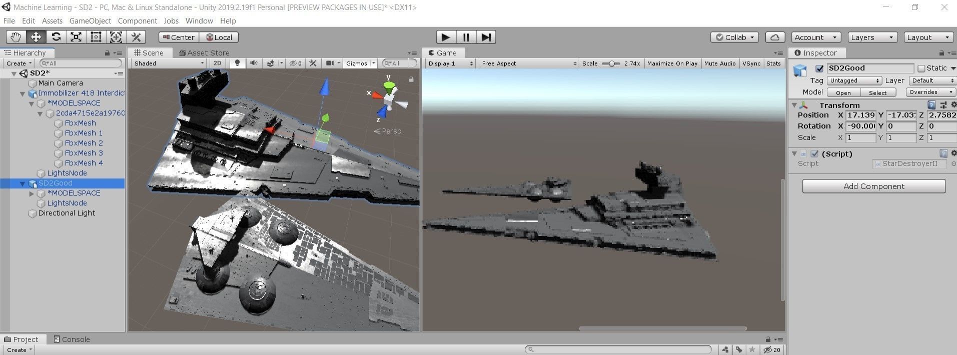 Imperial II Star Destroyer Star Wars - High detail level 3D model_25