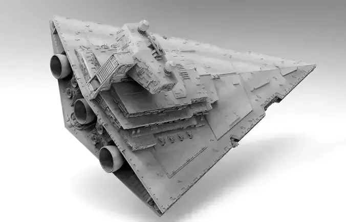 Imperial II Star Destroyer Star Wars - High detail level 3D model