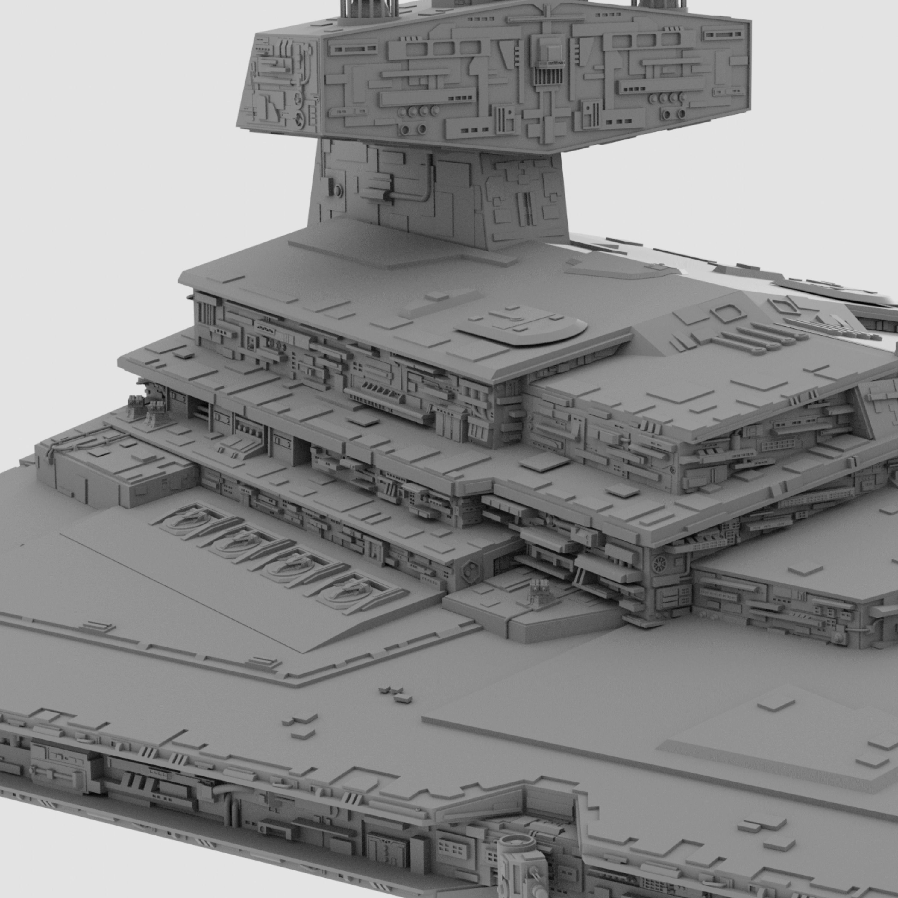 Imperial II Star Destroyer Star Wars - High detail level 3D model_4