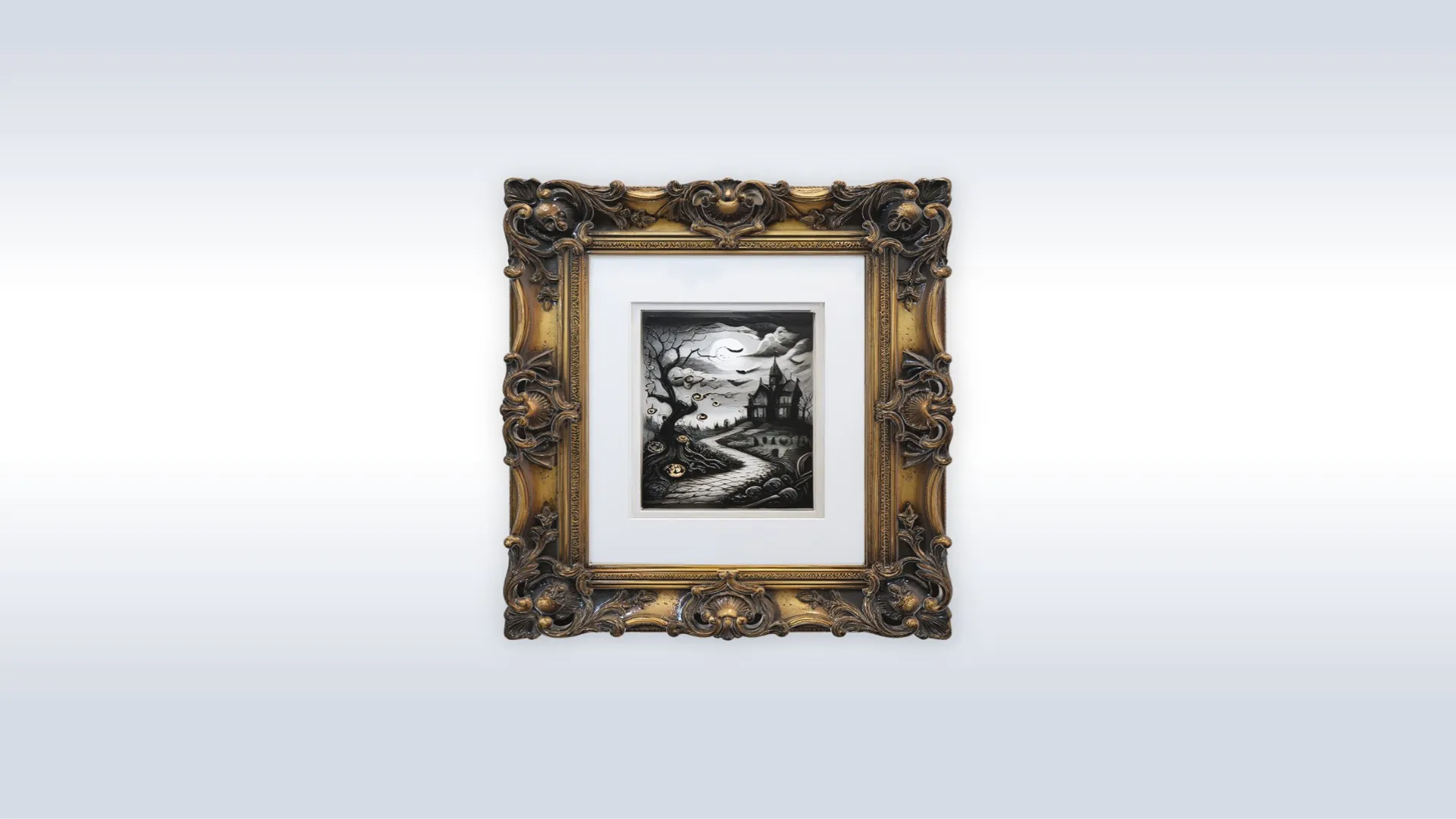 3D model Gothic Framed Halloween Landscape Art 333 VR / AR / low-poly ...