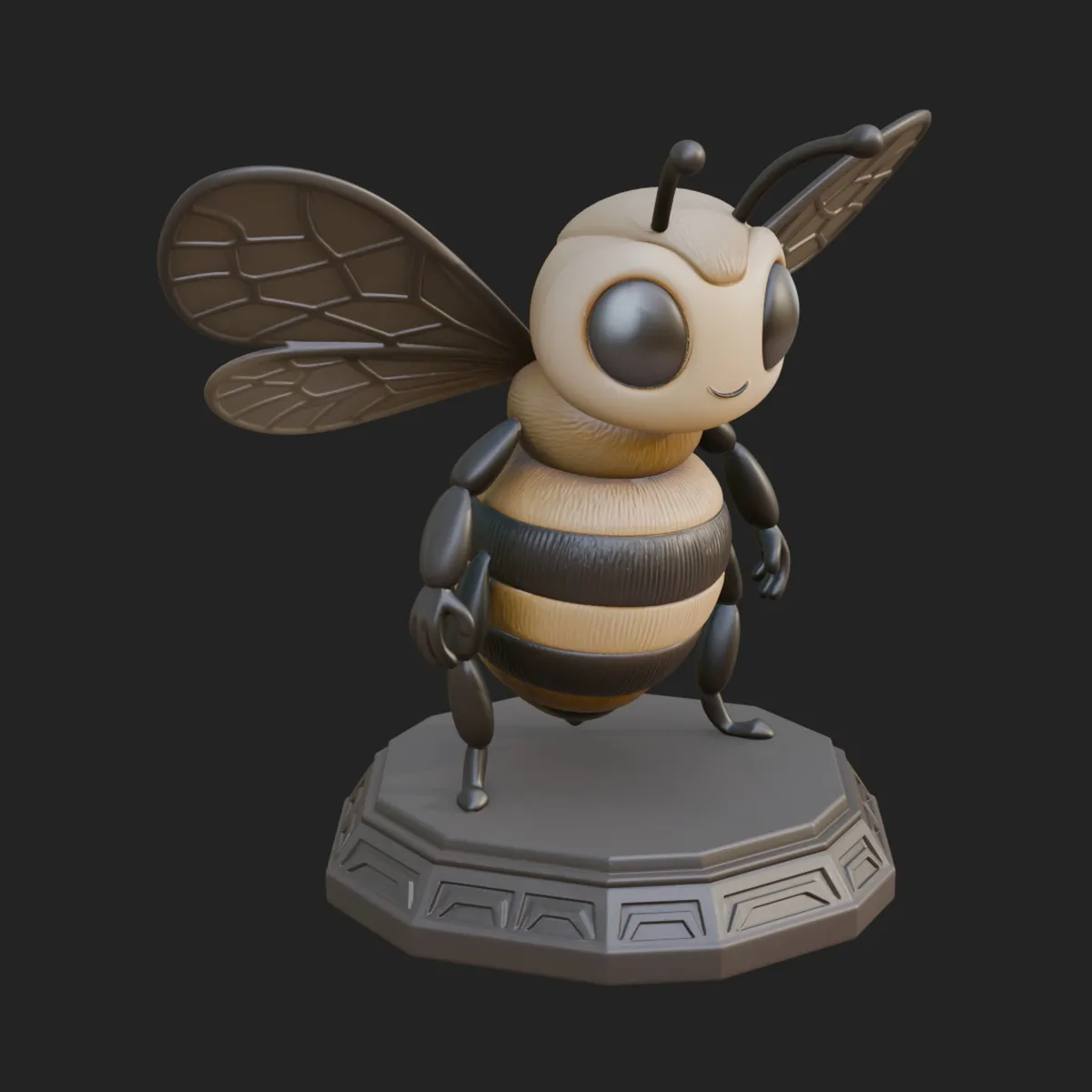 Cute Cartoon Bee Statue Design 4 - 3D Print Model 3D model 3D printable ...