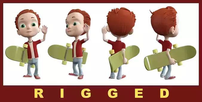 Alex Cartoon Boy 3D model