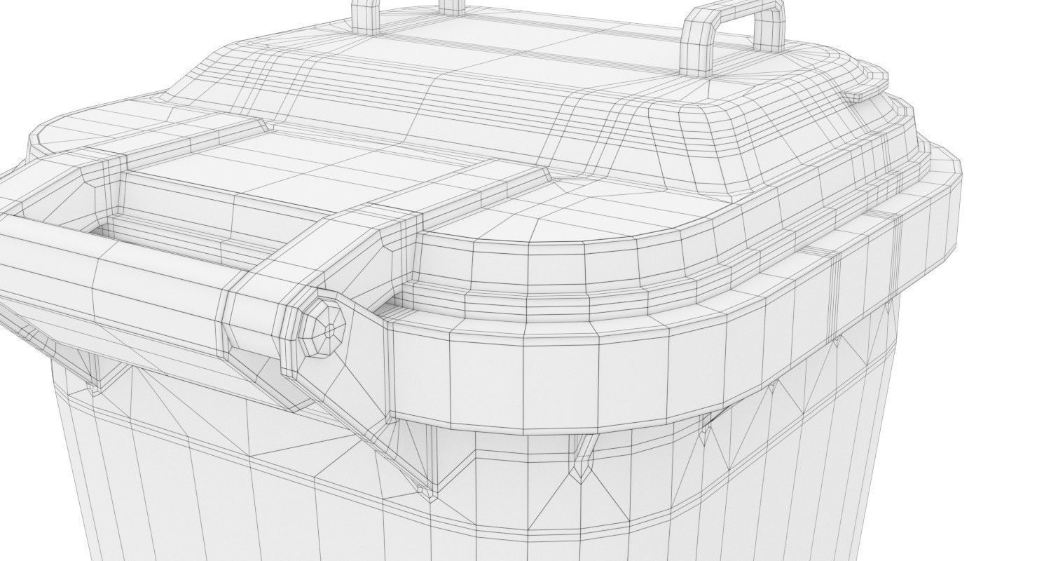 Garbage Container 1 Textured 3D model_10